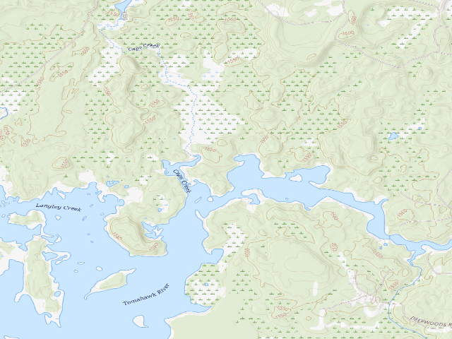USGS topographic map of Willow Flowage Scenic Waters Area - Free First-Come Campsite #13