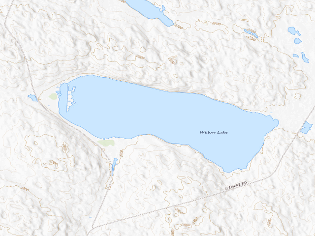 USGS topographic map of Willow Lake B.C. WMA
