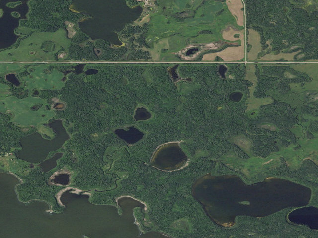 Aerial image of Willow Lake WMA (Rolette County)