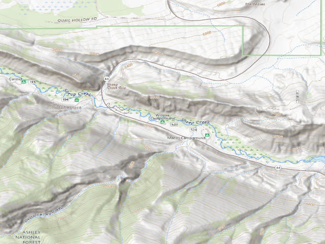 USGS topographic map of Willows Campground