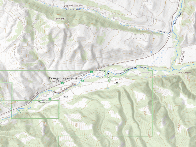 USGS topographic map of Willows Campground