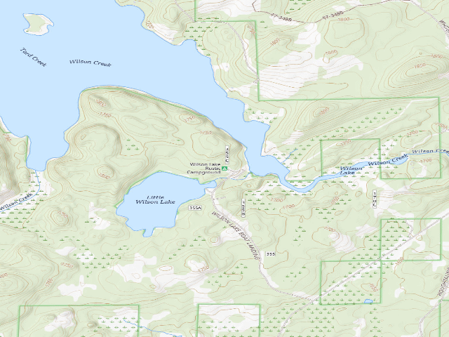 USGS topographic map of Wilson Lake Rustic Campground