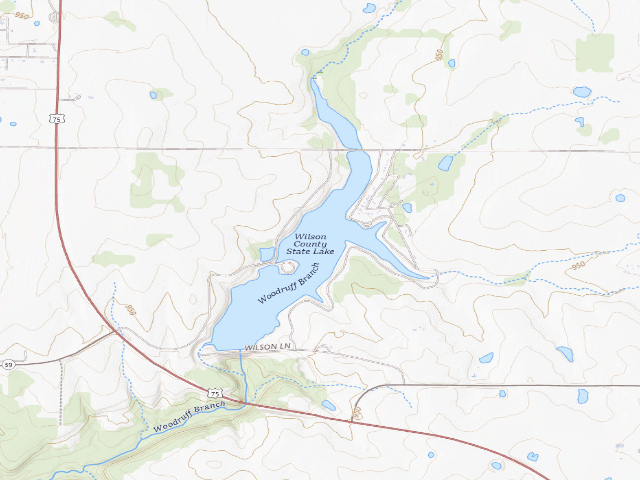 USGS topographic map of Wilson State Fishing Lake