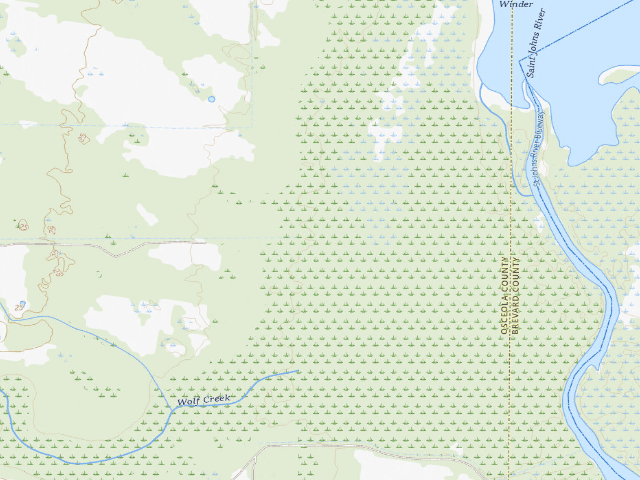 USGS topographic map of Winder Mound (River Lakes Conservation Area)