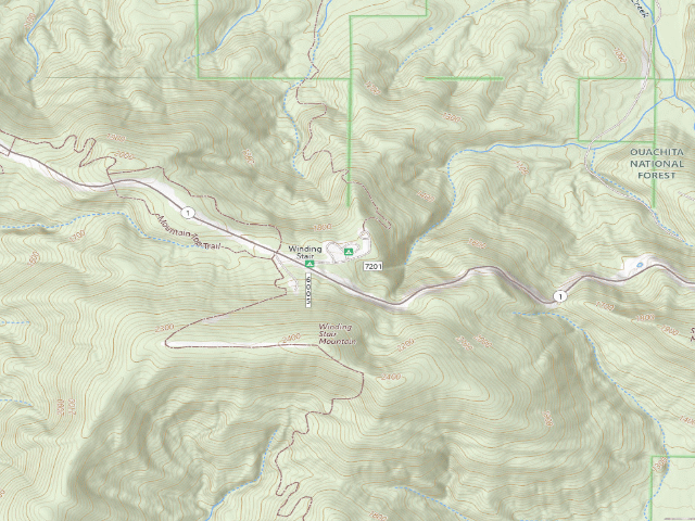USGS topographic map of Winding Stair