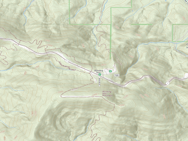 USGS topographic map of Winding Stair