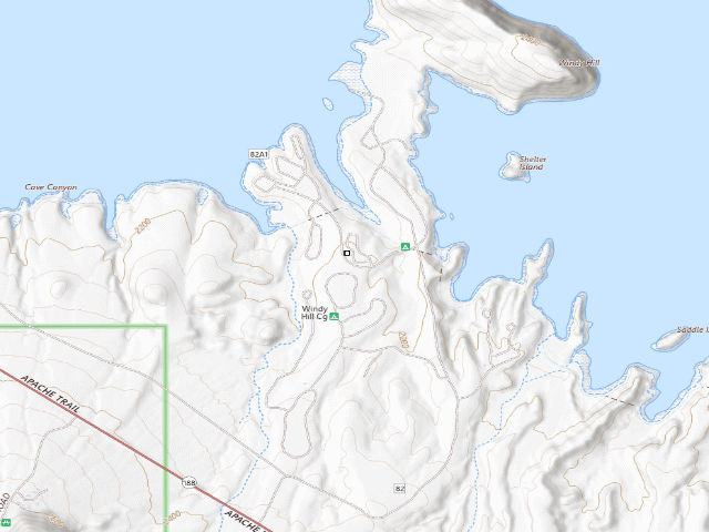 USGS topographic map of Windy Hill Campground