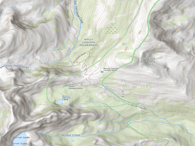 USGS topographic map of Windy Saddle Horse Camp