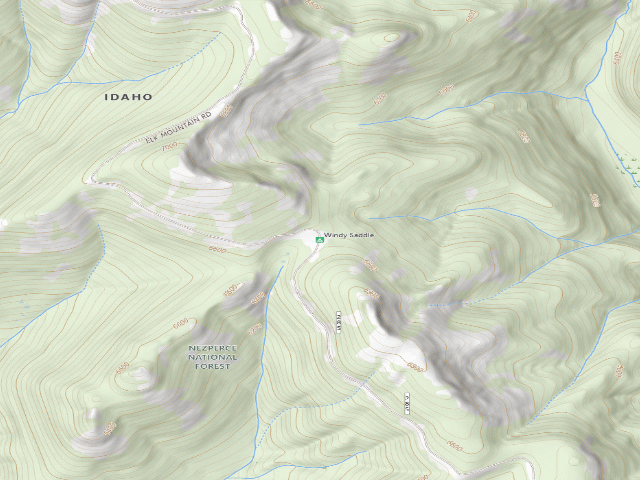 USGS topographic map of Windy Saddle