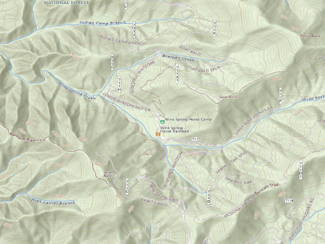 USGS topographic map of Wine Spring Horse Camp