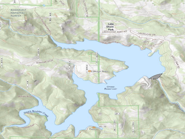 USGS topographic map of Winiger Ridge