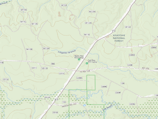 USGS topographic map of Winn Hwy 472 Camp