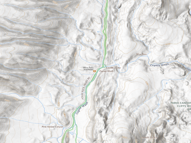 USGS topographic map of Wire Pass