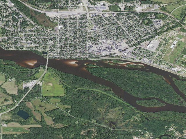 Aerial image of Wisconsin River Islands