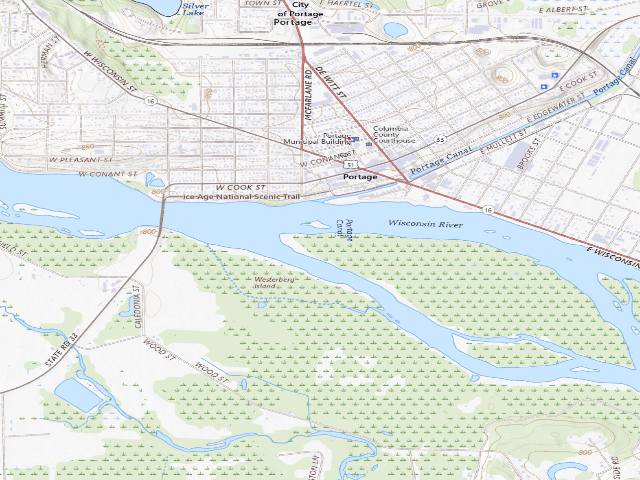 USGS topographic map of Wisconsin River Islands