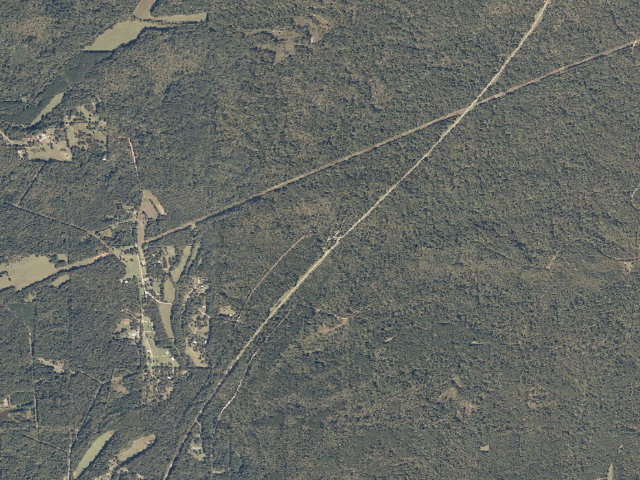 Aerial image of Witch Dance bicycle-only campground (Natchez Trace Parkway milepost 234)