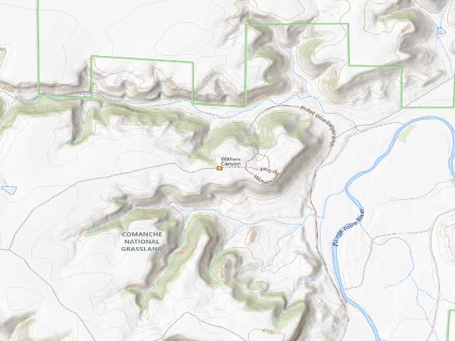 USGS topographic map of Withers Canyon Trailhead
