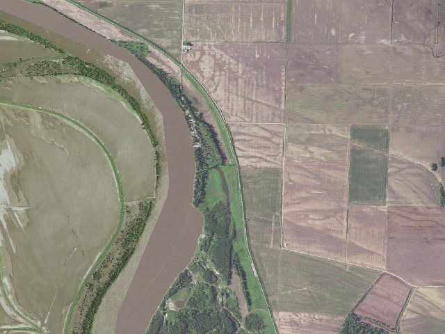 Aerial image of Wolf Creek Bend Conservation Area