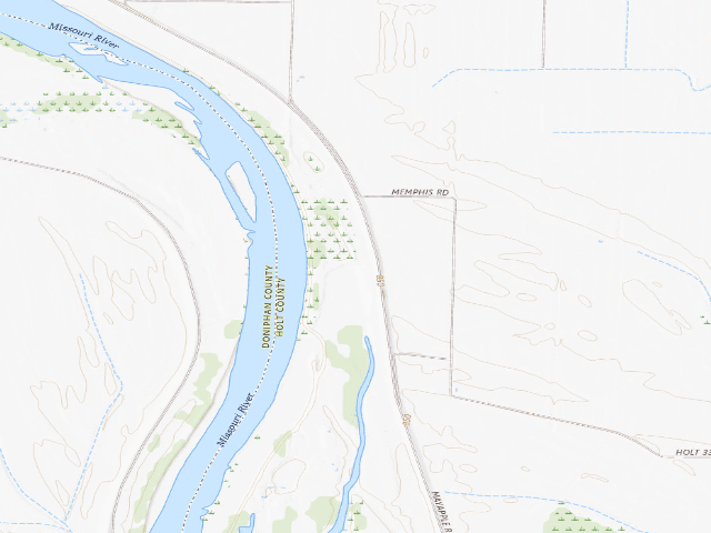 USGS topographic map of Wolf Creek Bend Conservation Area