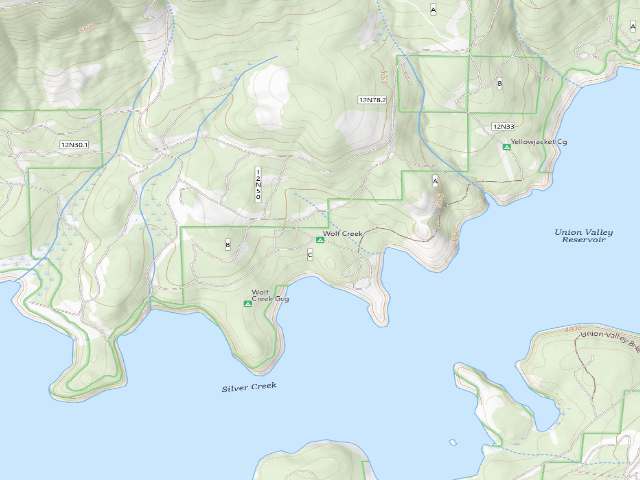 USGS topographic map of Wolf Creek Cg