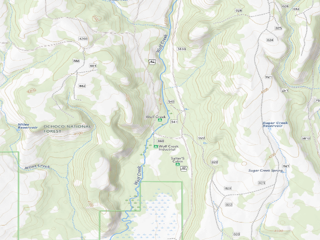 USGS topographic map of Wolf Creek