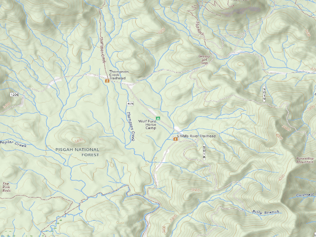 USGS topographic map of Wolf Ford Horse Camp