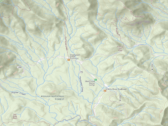 USGS topographic map of Wolf Ford Horse Camp