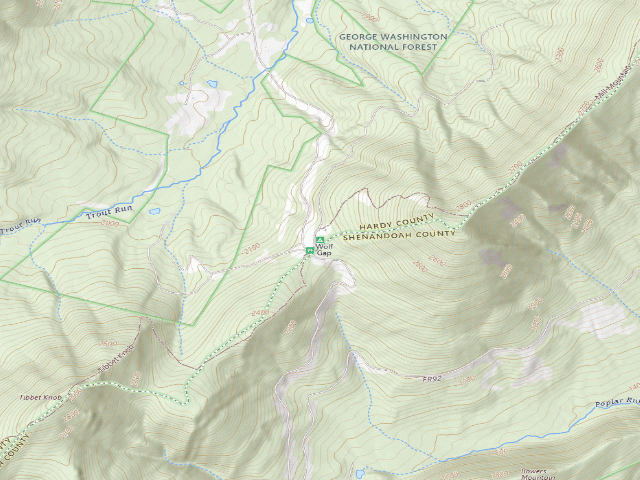 USGS topographic map of Wolf Gap