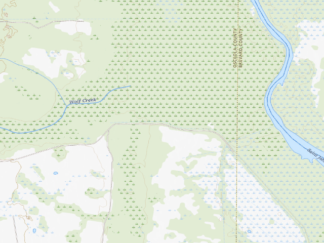USGS topographic map of Wolf's Head Camp (River Lakes Conservation Area)