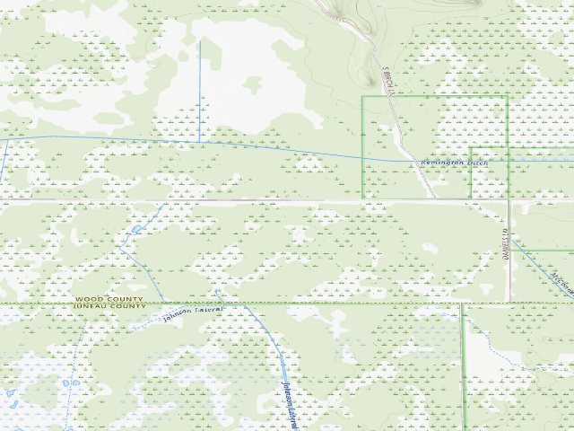 USGS topographic map of Wood County Wildlife Area – Designated Primitive Camp Site #2