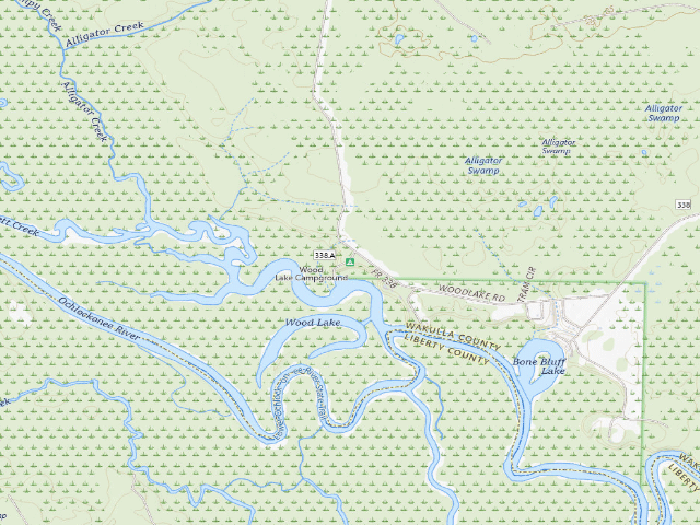 USGS topographic map of Wood Lake Campground