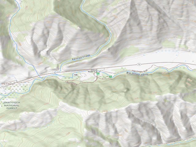USGS topographic map of Wood River Cg