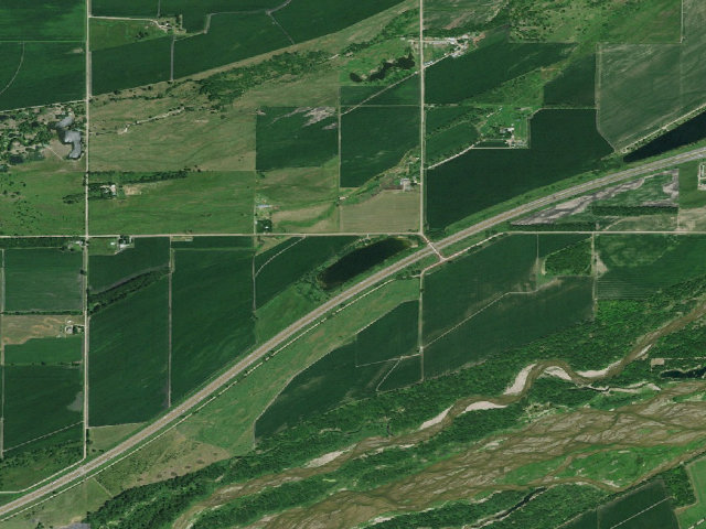 Aerial image of Wood River West WMA