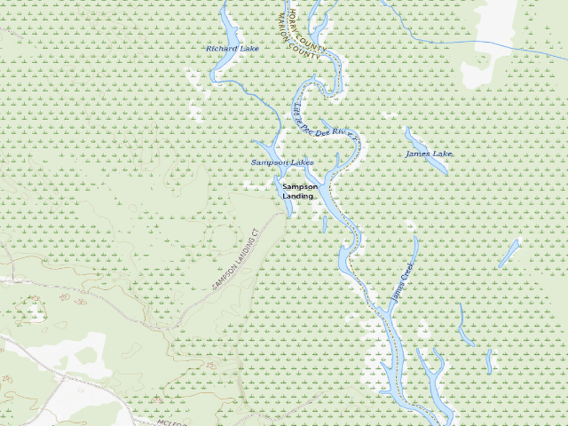 USGS topographic map of Woodbury WMA primitive campsite