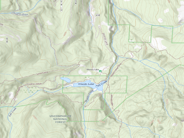 USGS topographic map of Woods Lake Campground
