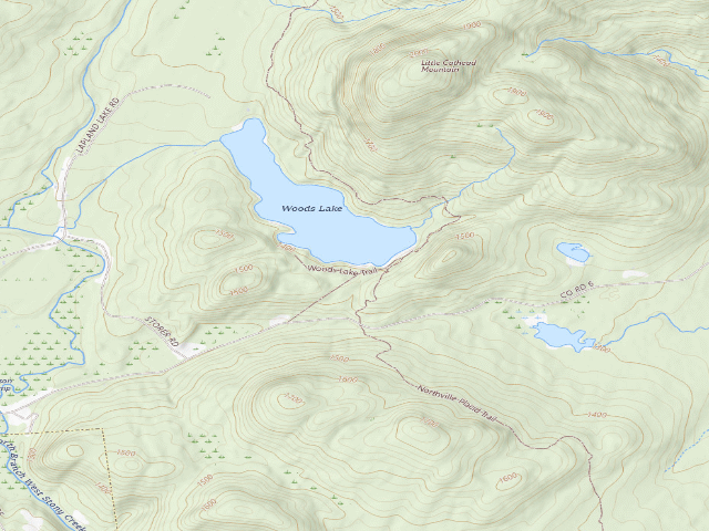 USGS topographic map of Woods Lake Campsite #1 (Silver Lake Wilderness)