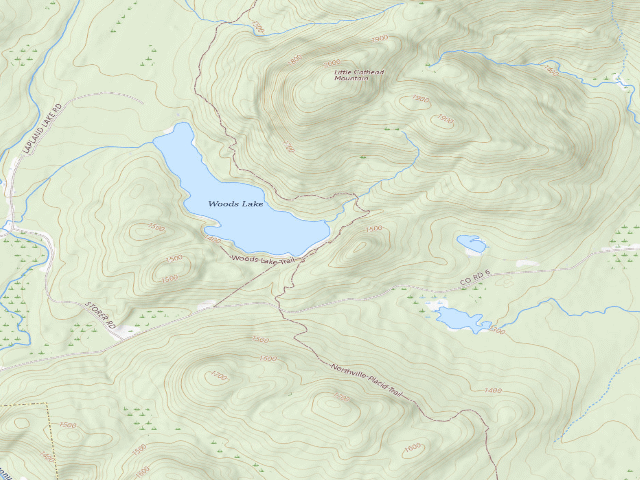 USGS topographic map of Woods Lake Campsite #2 (Silver Lake Wilderness)