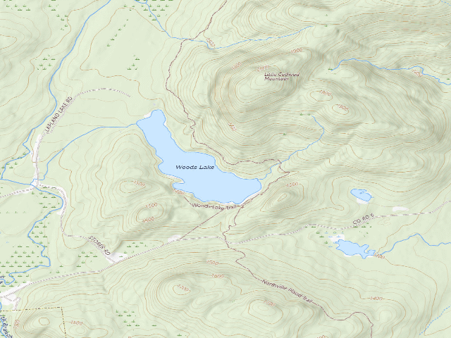 USGS topographic map of Woods Lake Campsite #3 (Silver Lake Wilderness)