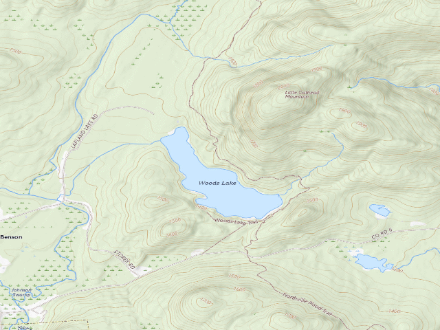 USGS topographic map of Woods Lake Campsite #4 (Silver Lake Wilderness)