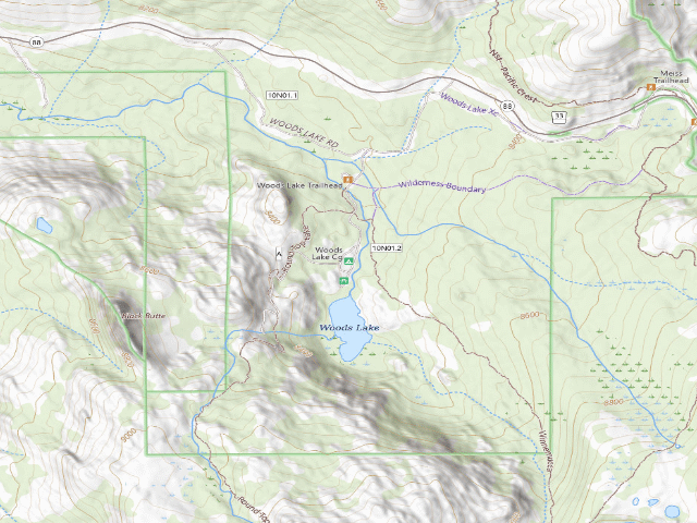 USGS topographic map of Woods Lake Cg