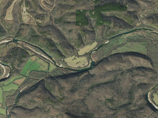 Aerial image of Woolum (Buffalo National River, Middle District)
