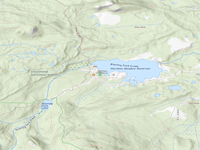 USGS topographic map of Worthen Meadows