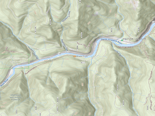 USGS topographic map of Wright Creek