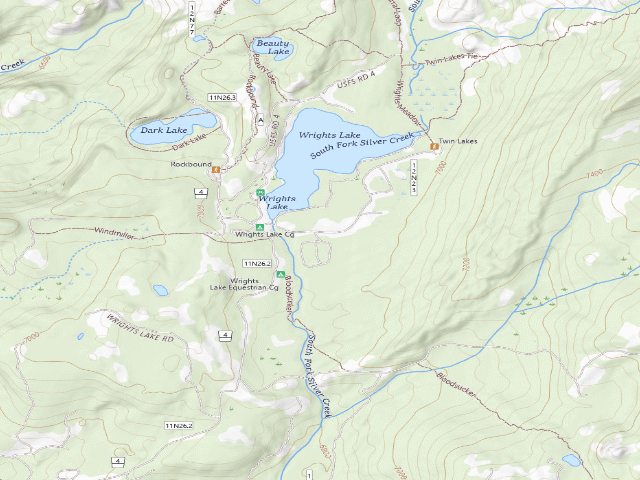 USGS topographic map of Wrights Lake Campground