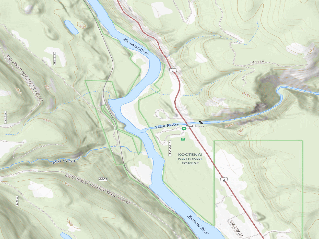 USGS topographic map of Yaak River Campground