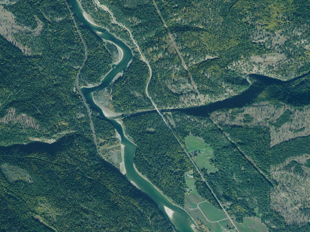 Aerial image of Yaak River