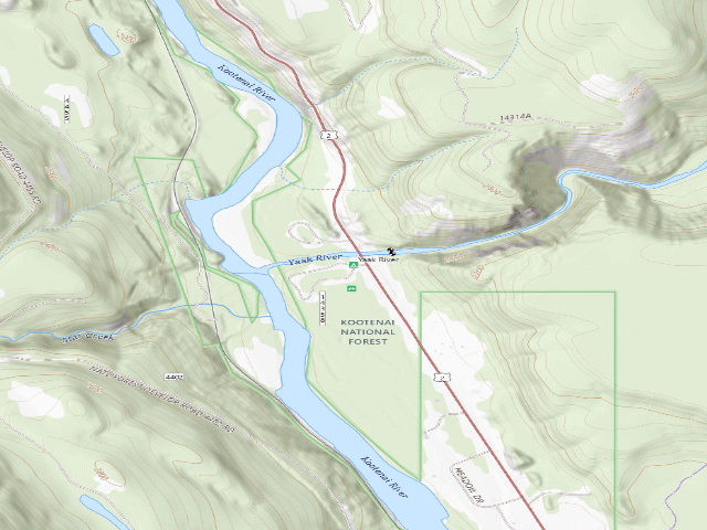 USGS topographic map of Yaak River