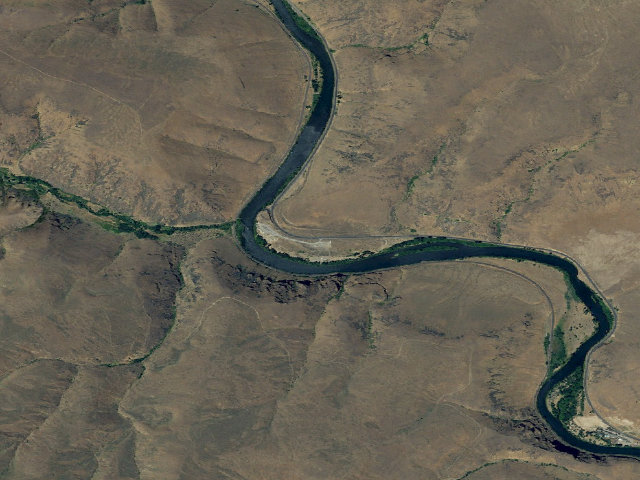 Aerial image of Yakima River Canyon