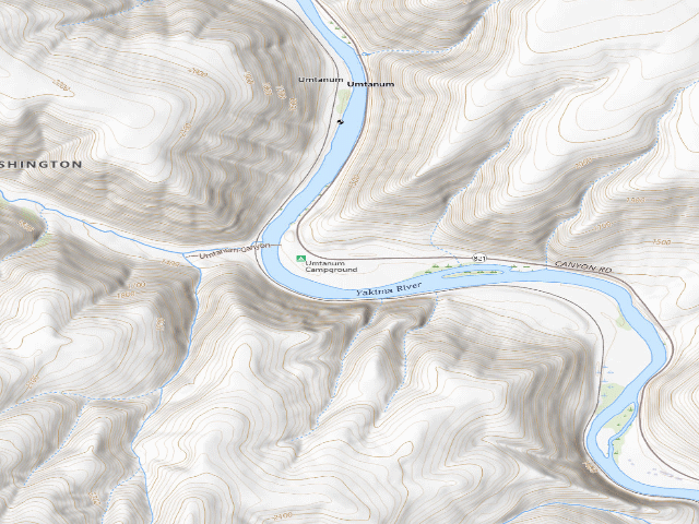 USGS topographic map of Yakima River Canyon