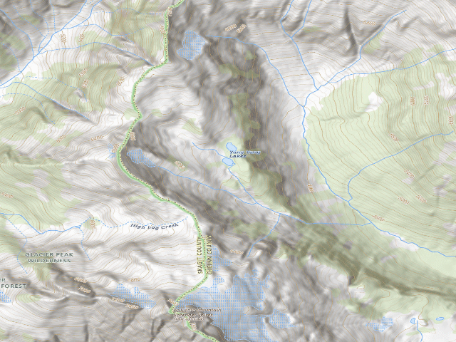 USGS topographic map of Yang Yang Lakes Camp